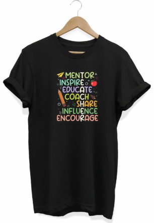 24 Kasım Öğretmenler Günü Baskılı T-shirt - Siyah