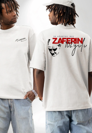 30 Ağustos Baskılı T-shirt - Beyaz