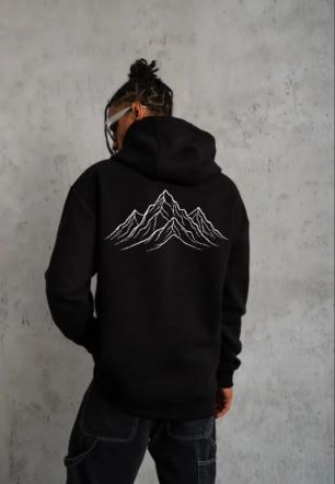 Erkek Nihilist Penguen Özel Tasarım Oversize Kapüşonlu Sweatshirt - Siyah