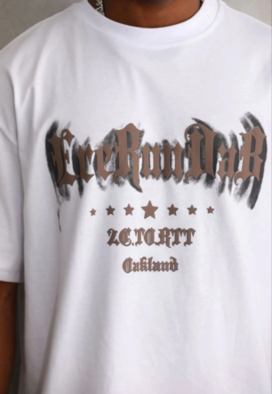 Erkek Baskılı T-Shirt Kısa Kol Bisiklet Yaka Regular Fit Rahat Kalıp Günlük Tişört - Beyaz