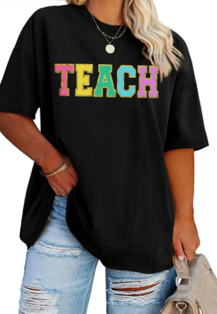 Baskılı Kadın Kısa kol  T-shirt - Siyah