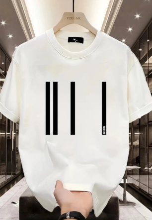 Kadın Baskılı Bisiklet Yaka Kısa kol Oversize T-shirt - Beyaz