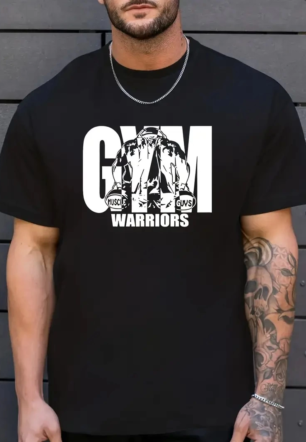 Erkek Baskılı Bisiklet Yaka Erkek kısa kol T-shirt - Siyah