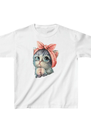 Çocuk Unisex Baskılı T-Shirt - Beyaz