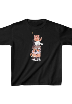 Çocuk Unisex Baskılı T-Shirt - Siyah