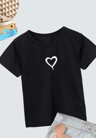 Çocuk Unisex Baskılı T-Shirt - Siyah