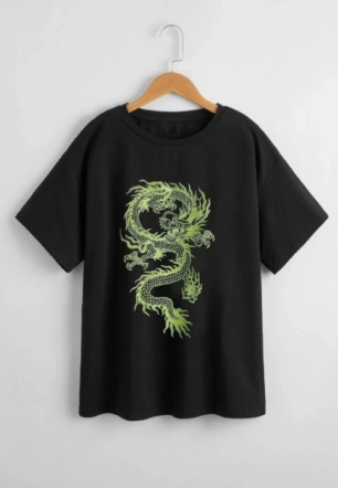 Çocuk Unisex Baskılı T-Shirt - Siyah