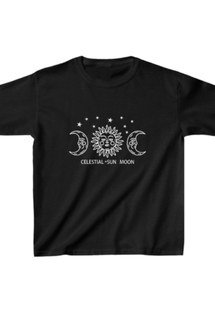 Çocuk Unisex Baskılı T-Shirt - Siyah