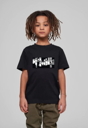 Çocuk Unisex Baskılı T-Shirt - Siyah