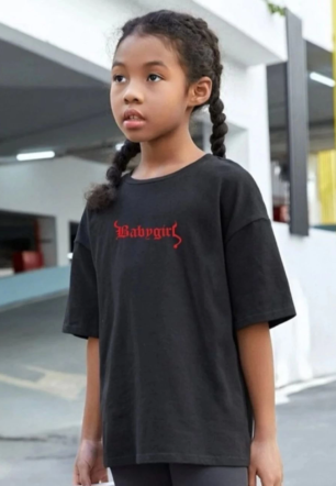 Çocuk Unisex Baskılı T-Shirt - Siyah