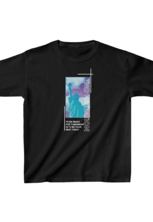 Çocuk Unisex Baskılı T-Shirt - Siyah