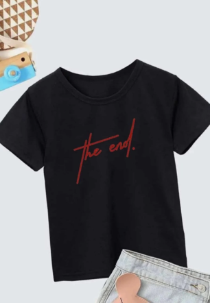 Çocuk Unisex Baskılı T-Shirt - Siyah
