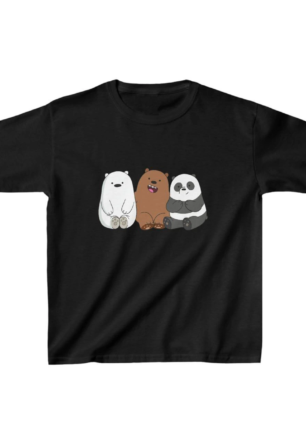 Çocuk Unisex Baskılı T-Shirt - Siyah