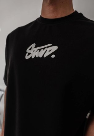 Erkek Baskılı Oversize Kısa kol  T-shirt - Siyah