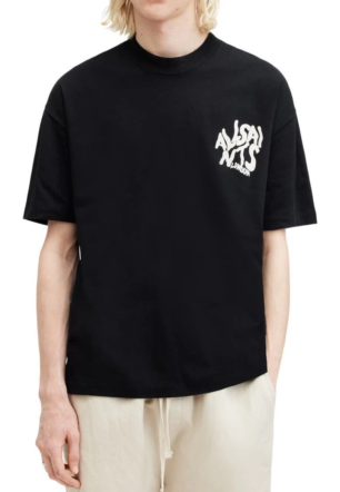 Erkek Baskılı Oversize Kısa kol  T-shirt - Siyah