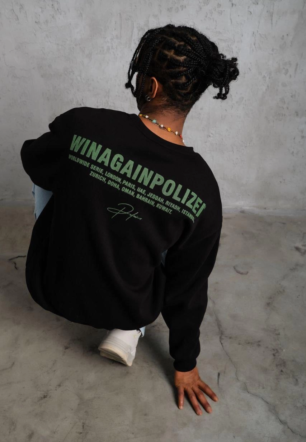 Erkek Oversize Sweatshirt Siyah | Ön ve Sırt Baskılı Üç İplik İçi Pamuklu Kalıp - Siyah