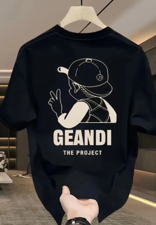 Kadın "GANDHI The Project" Baskılı Kısa Kollu tişort - Siyah