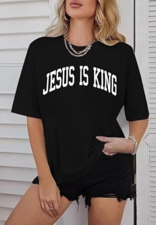 Kadın Bisiklet Yaka Kısa Kol Baskılı T-shirt - Siyah