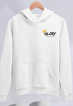 Kadın Kışlık Üç İplik Pamuklu Kapüşonlu SweatShirt - Beyaz