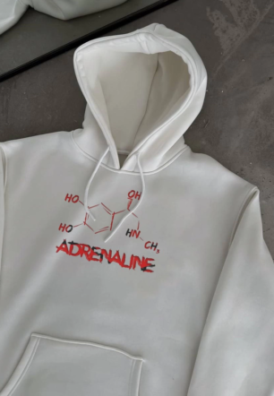 Kadın Kışlık Pamuklu 3 iplik Kapüşonlu SweatShirt - Beyaz