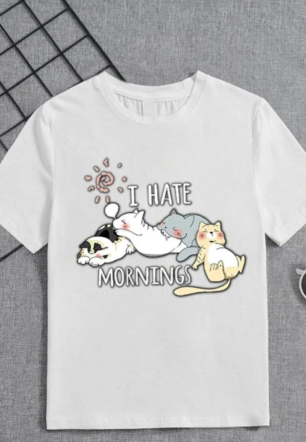 Kız Çocuk Bisiklet Yaka Baskılı T-Shirt - Beyaz