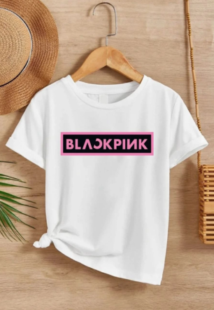 Kız Çocuk Bisiklet Yaka Baskılı T-Shirt - Beyaz