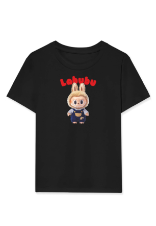 Kız Labubu Çocuk Baskılı T-Shirt - Beyaz