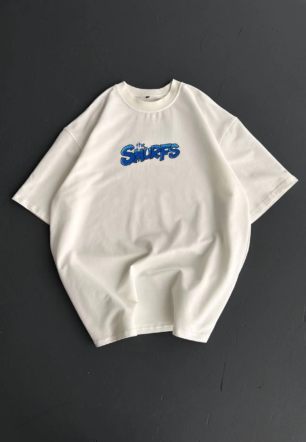 Erkek Baskılı T-Shirt Kısa Kol Bisiklet Yaka Regular Fit Rahat Kalıp Günlük Tişört - Beyaz