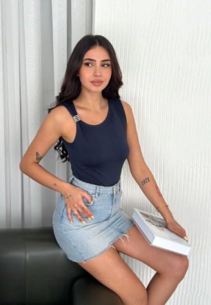 Kadın Osy Modal Yumuşak Dokulu Bisiklet Yaka Sıfır Kol Bluz Omuz Toka Aksesuar - Lacivert