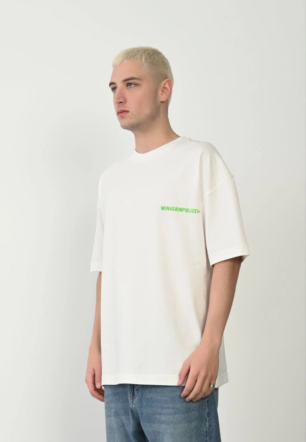Erkek Baskılı T-Shirt Kısa Kol Bisiklet Yaka Rahat Kalıp Tişört - Beyaz