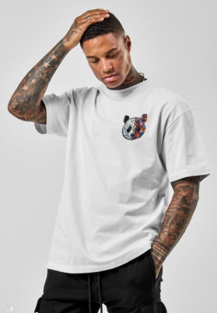 ERKEK Baskılı Oversize  Kısa kol T-Shirt - Beyaz