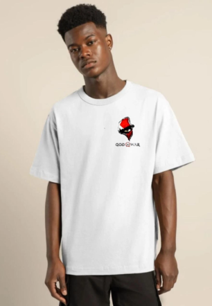 Erkek Baskılı T-Shirt Kısa Kol Bisiklet Yaka Regular Fit Rahat Kalıp Günlük Tişört - Beyaz