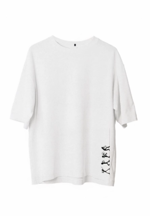 Erkek Baskılı T-Shirt Kısa Kol Bisiklet Yaka Regular Fit Rahat Kalıp Günlük Tişört - Beyaz