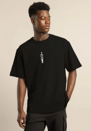 Erkek Baskılı T-Shirt Kısa Kol Bisiklet Yaka Regular Fit Rahat Kalıp Günlük Tişört - Siyah