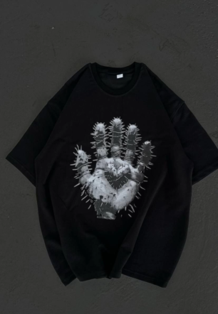 Kadın Baskılı T-Shirt Kısa Kol Bisiklet Yaka Regular Fit Rahat Kalıp Günlük Tişört  - Siyah