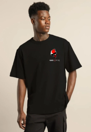 Erkek Baskılı T-Shirt Kısa Kol Bisiklet Yaka Regular Fit Rahat Kalıp Günlük Tişört - Siyah