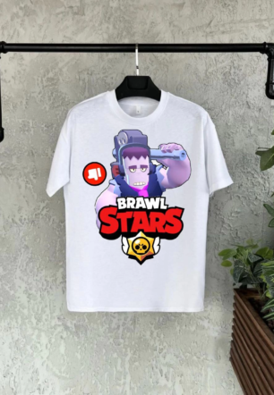 Unisex Bisiklet Yaka Kısa Kol Baskılı Çocuk T-Shirt - Beyaz
