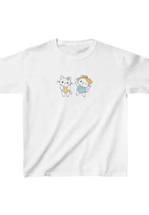 Unisex Çocuk Baskılı T-Shirt - Beyaz