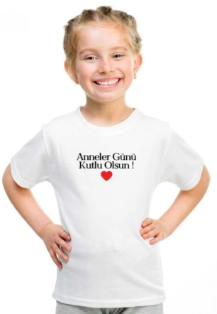 Unisex Çocuk Baskılı T-Shirt - Beyaz