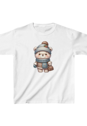 Unisex Çocuk Baskılı T-Shirt - Beyaz