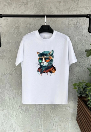 Unisex Çocuk Baskılı T-Shirt - Beyaz