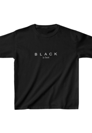 Unisex Çocuk Baskılı T-Shirt - Siyah