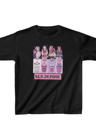 Unisex Çocuk Baskılı T-Shirt - Siyah