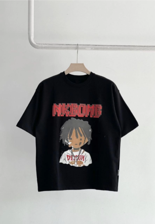 Unisex Çocuk Baskılı T-Shirt - Siyah