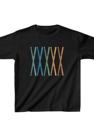 Unisex Çocuk Baskılı T-Shirt - Siyah