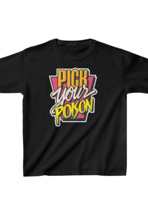 Unisex Çocuk Baskılı T-Shirt - Siyah