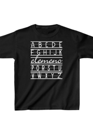 Unisex Çocuk Baskılı T-Shirt - Siyah
