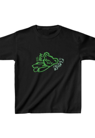 Unisex Çocuk Baskılı T-Shirt - Siyah