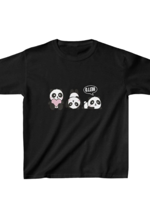 Unisex Çocuk Baskılı T-Shirt - Siyah