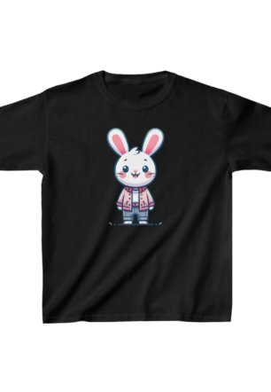 Unisex Çocuk Baskılı T-Shirt - Siyah